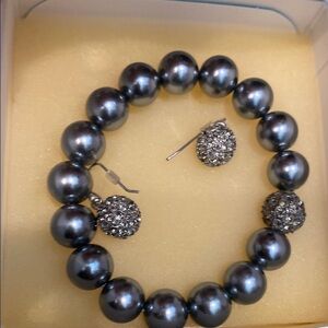 Stella & Dot Soirée Bracelet with Sparkling Beads & earrings set